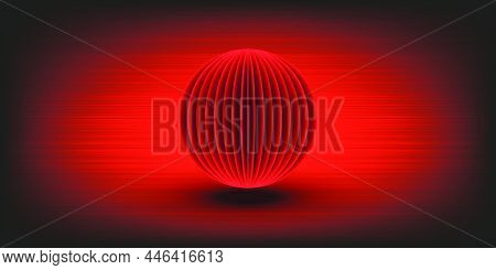Mystical Glowing Thermonuclear Fireball, 3d Creative Sector Shape, Futuristic Round Object Fantastic