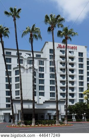 COSTA MESA, CALIFORNIA - 8 MAY 2021: The Marriott Hotel near the Segerstrom Center for the Arts.