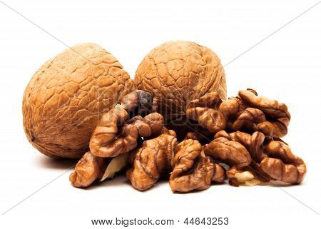 Walnuts isolated on white