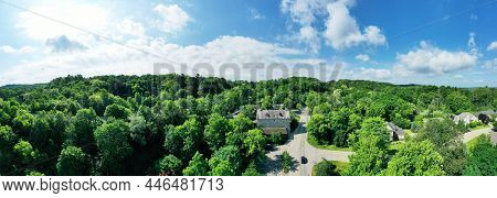 Ancaster, Ontario/canada- July 5: An Aerial Panorama Of The Ancaster Old Mill In Ontario, Canada On 