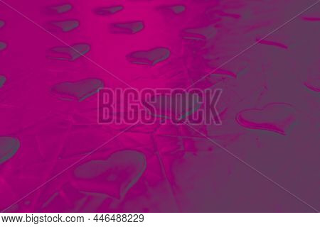 Burgundy Background With Hearts. A Symbol Of Tenderness Of Love. Valentine Day.