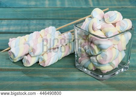 Multicolored Marshmallows - Tasty, Colorful And Fluffy Marshmallows.