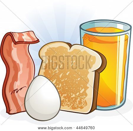 Иллюстрации шаржа полностью сбалансированный завтрак