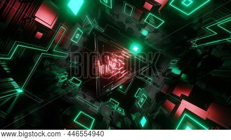 3d Render. Abstract Technology Big Data Background Concept. Motion Of Digital Data Flow. Transferrin