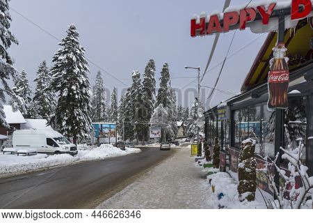 Borovets, Bulgaria - January 14, 2022: Winter View Of Ski Resort Of Borovets At Rila Mountain, Sofia