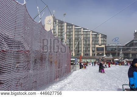 Borovets, Bulgaria - January 14, 2022: Winter View Of Ski Resort Of Borovets At Rila Mountain, Sofia