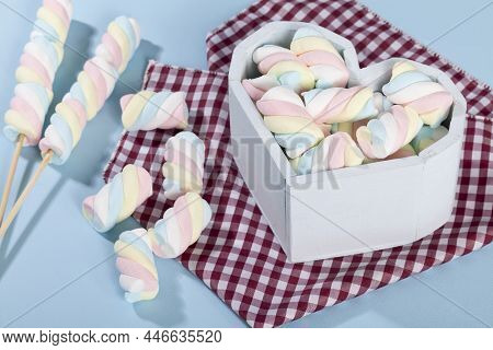 Multicolored Marshmallows - Tasty, Colorful And Fluffy Marshmallows.