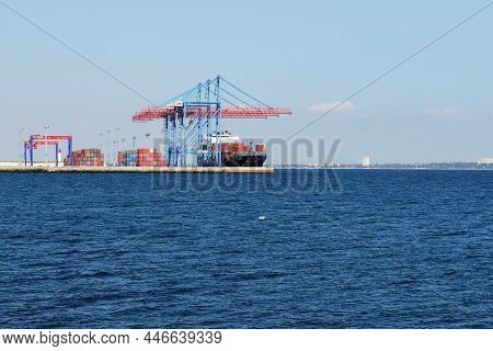 Odesa, Ukraine - September 25: The Container Ship Is In Odesa Port On September 25, 2020 In Odesa, U