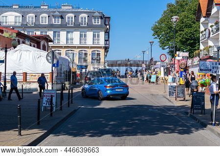 Mielno, Poland -08.09.2021 - Street In The Seaside Town Of Mielno