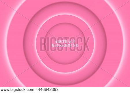 Abstract Pink Illustration In Neomorphic Style. Minimal Wallpaper, Background. Geometric Background 