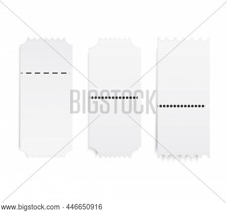 Ticket Stub, Coupon Set For Lottery, Theatre. Vip Pass, Acess Paper. Template For Concert, Cinema, T