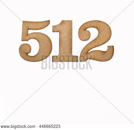 Number 512 - Piece Of Wood Isolated On White Background