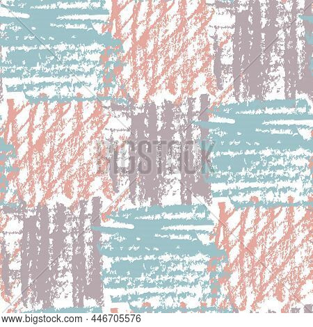 Vector Chess Pattern With Rough Strokes. Seamless Texture For Packaging, Textile