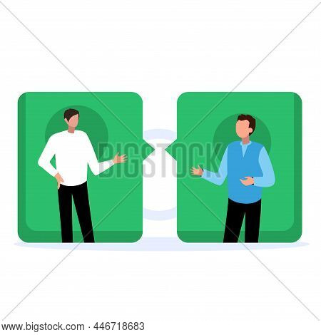 Business Communication Illustration, Work Discussion Or Conversation To Gathering New Idea Concept, 