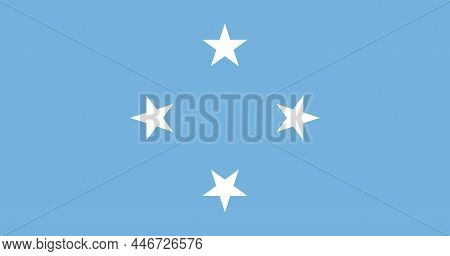 National Flag Federated States Of Micronesia, Fsm, Light Blue Field With Four White Five-pointed Sta