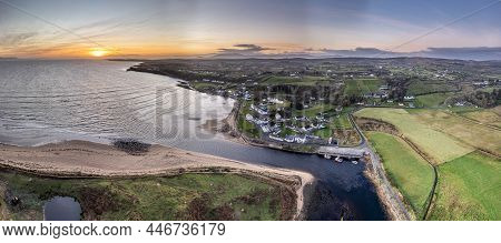Aerial View Of The Village Inver In County Donegal - Ireland.