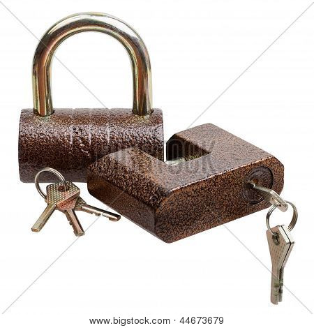 Twee sloten en sleutels