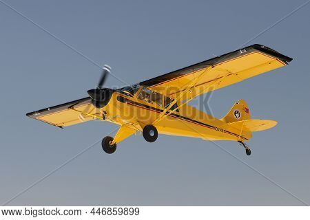 Eskisehir, Turkey - September 12, 2021: M.s.o Air And Space Museum Aviat A-1b Husky Display In Sivri