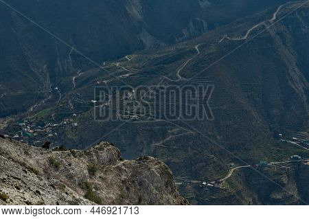 Russia. North-eastern Caucasus. The Republic Of Dagestan. A Dizzying Panoramic View Of Mountain Serp