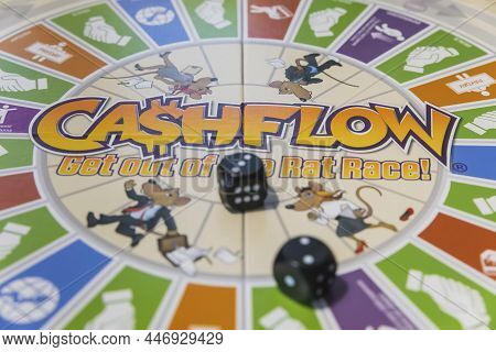 Skals, Denmark, January, 2022: Financial Educational Game 