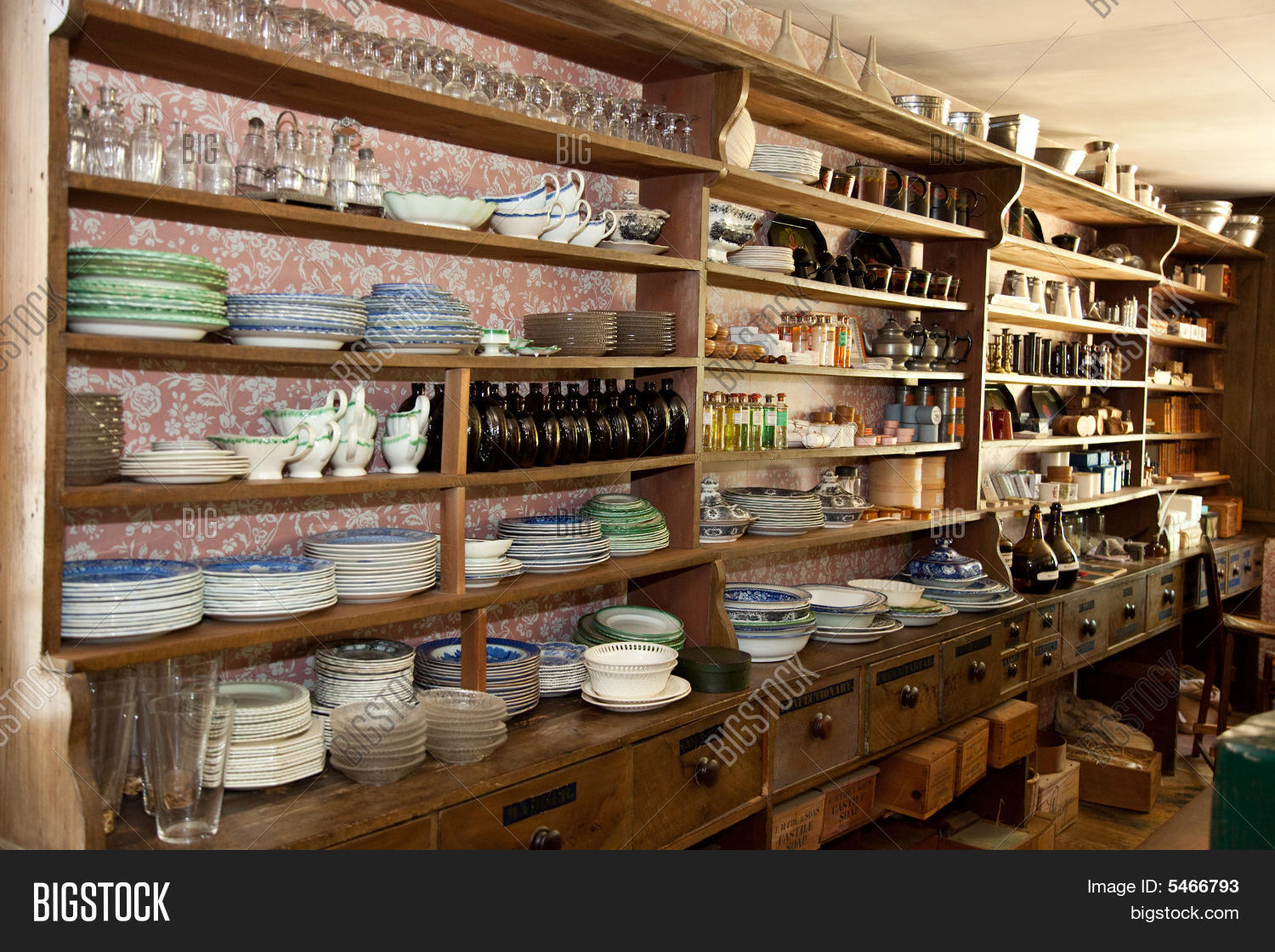 Vintage Dry Goods Store Glassware Image & Photo Bigstock
