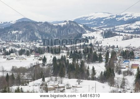 Carpathian Mountains in wintertime.