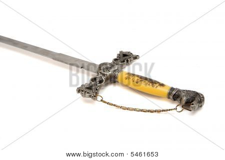 Empuñadura de la espada decorativa o Dirk aislado