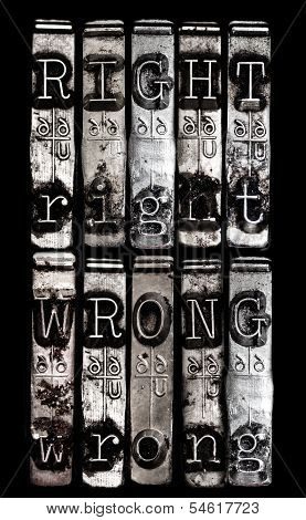 Right And Wrong Concept