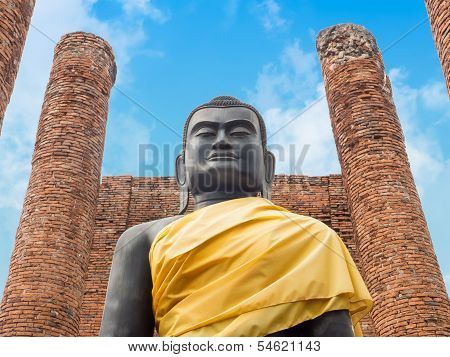 Black Buddha At Ayutthaya-thailand