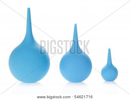 Three blue enemas