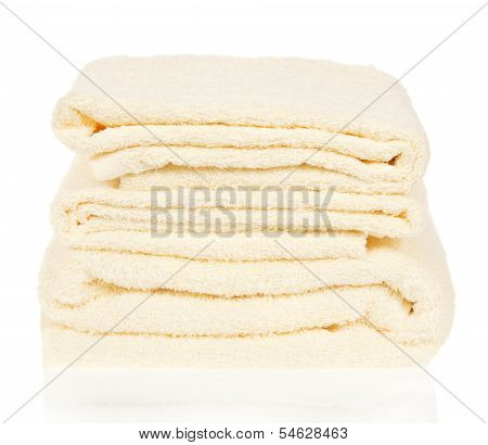 Pile of the bathing towels