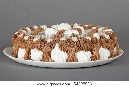 Dish with a gateau