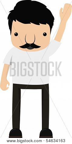 cartoon mustache man vector