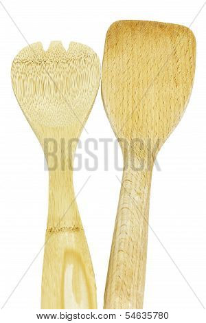 Wooden Kitchen Utensils Isolated
