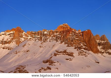Sunrise At Snowy Mountains