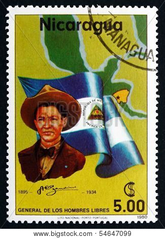 Postage Stamp Nicaragua 1980 Augusto Cesar Sandino, Revolutionar