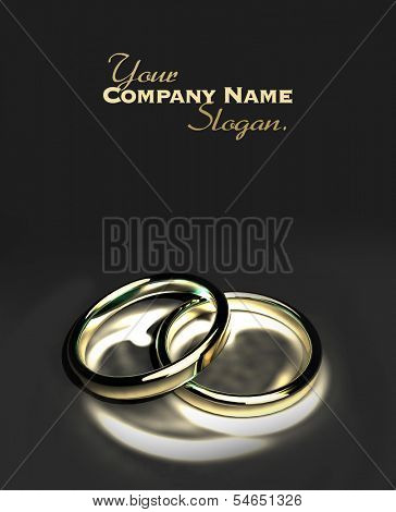 3d rendering of two entwined wedding rings