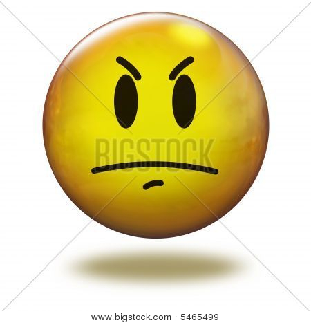 Emoticon 3D renderen. Boos