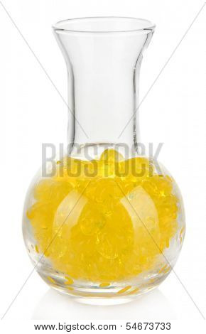 Flask with hydrogel isolated on white
