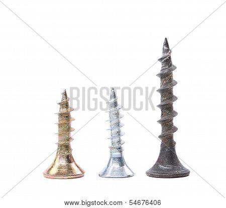 Zinked and anodized screws