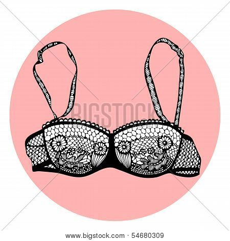 Lacy sexy vector bra.