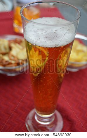 Glass of light beer