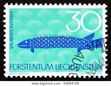 Postage Stamp Liechtenstein 1966 Unpolluted Water, Fish, Nature