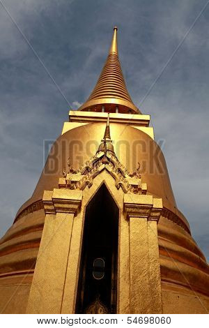 part of the golden Buddhist temple gable at Thailand