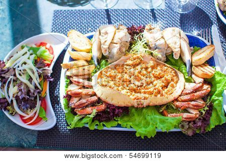 Seafood On The Plate. Prepared Shellfish.