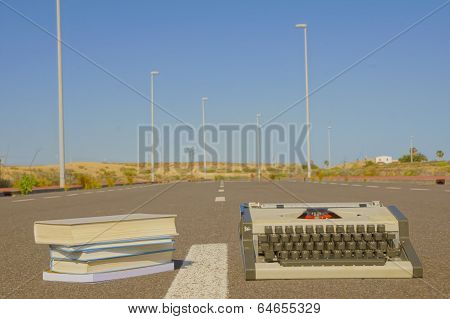 On the Road Writing Concept