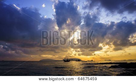 asia sea with sky