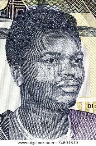SWAZILAND - CIRCA 2006: Mswati III (born 1968) on 10 Emalangeni 2006 Banknote from Swaziland. King of Swaziland.