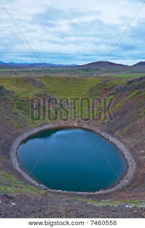 Kerid, Grimsnes bölgesinde, Güney İzlanda volkanik krater Gölü