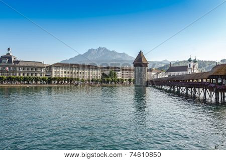 Chapel Bridge Or Kapellbrucke Switzerland